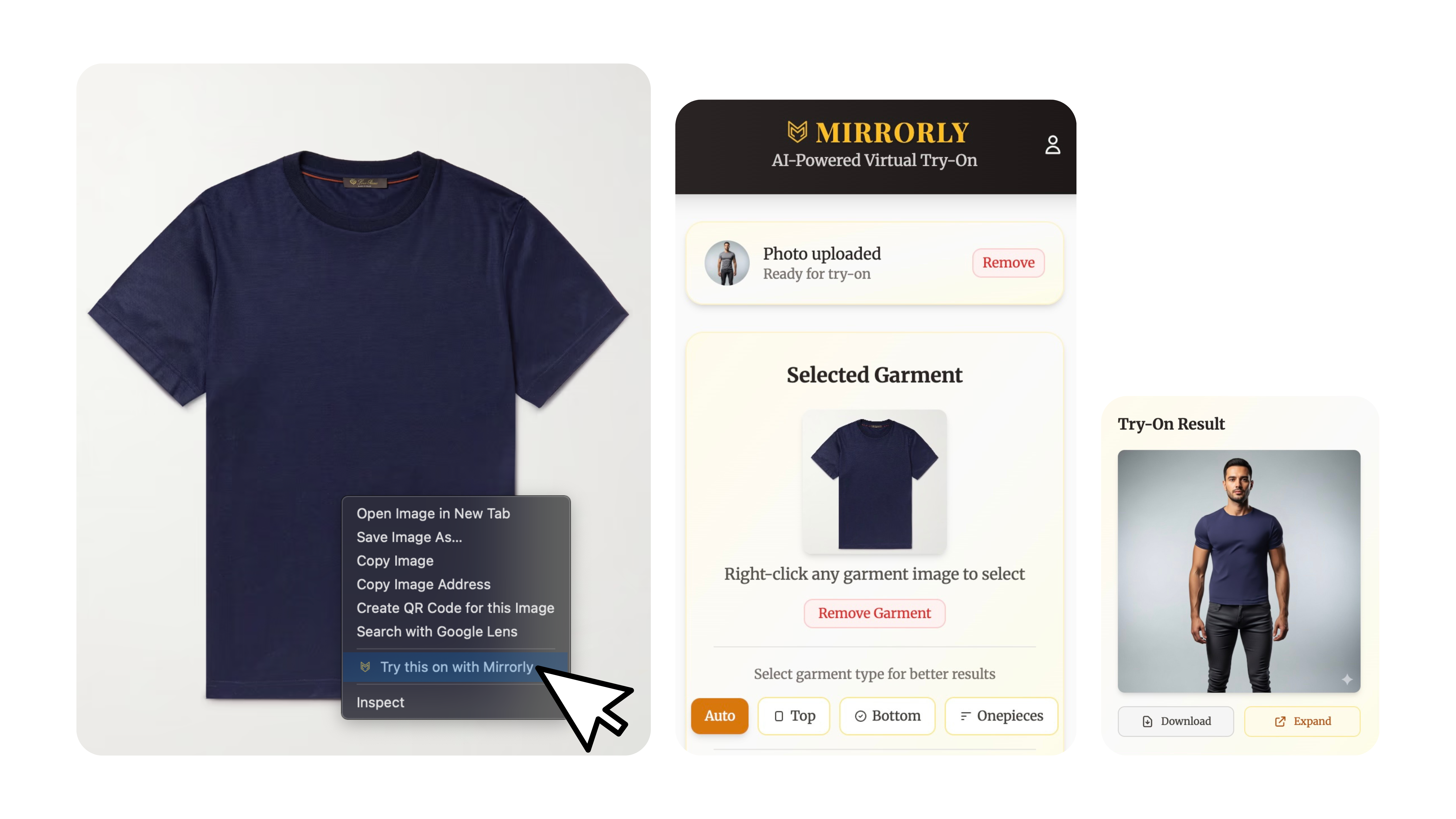 Mirrorly Virtual Try-On Interface